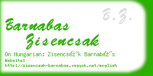 barnabas zisencsak business card
